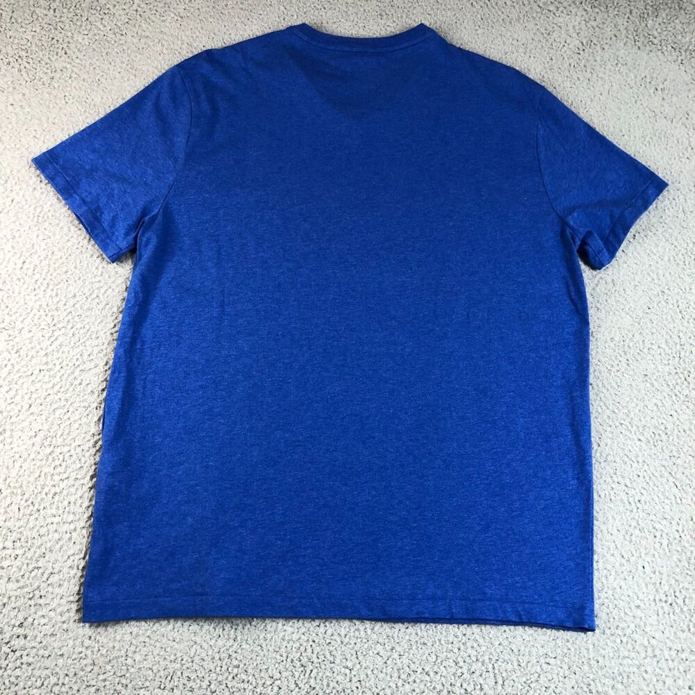 Polo Ralph Lauren Shirt Mens Large Blue V-Neck Logo Preppy Tee Solid Pony Golf - Picture 5 of 7